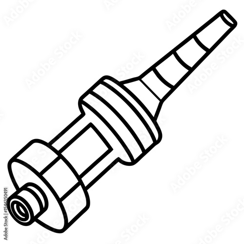 Precision Deburring Tool Minimalist Vector Illustration