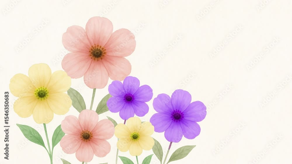 flowers watercolor and animated flowers watercolor and animated