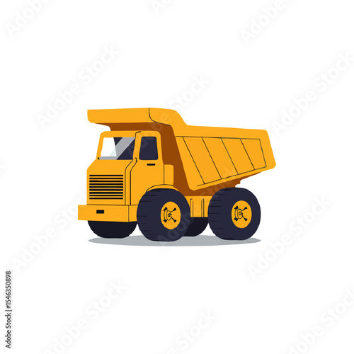 yellow truck isolated on white