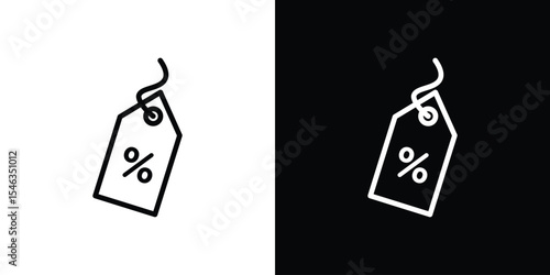Discount tag icon in black. flat graphic vector icon