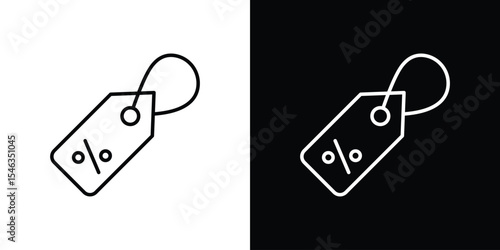 Discount tag icon in black. flat graphic vector icon