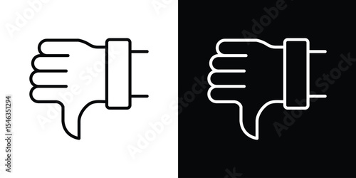 Dislike icon in black. flat graphic vector icon