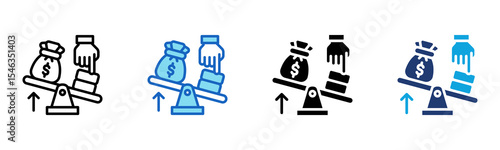 Leverage Balance icon Multi Style Vector Illustration 