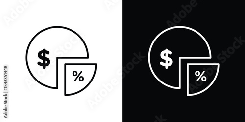 Dividend icon in black. flat graphic vector icon