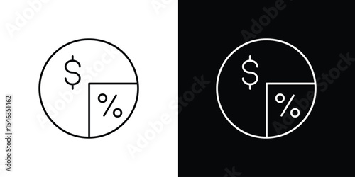 Dividend icon in black. flat graphic vector icon