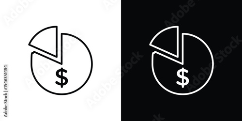 Dividend yield icon in black. flat graphic vector icon