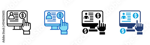 Cost Per Acquisition icon Multi Style Vector Illustration 
