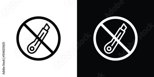 Do not cut icon in black. flat graphic vector icon