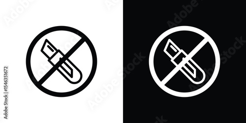 Do not cut signs in black. flat graphic vector icon