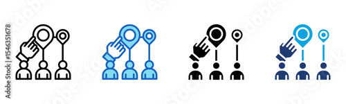 Allocation icon Multi Style Vector Illustration 