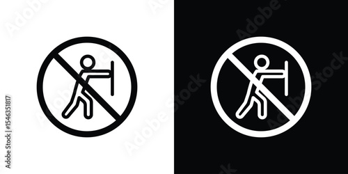 Do not push signs in black. flat graphic vector icon