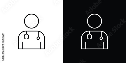 Doctor icon in black. flat graphic vector icon