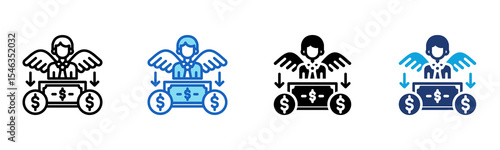 Angel Investor icon Multi Style Vector Illustration 