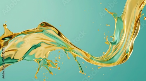 Independent text layered design - blue and gold liquid style