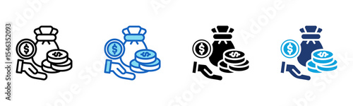 Mutual Fund icon Multi Style Vector Illustration 