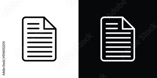 Document icon in black. flat graphic vector icon