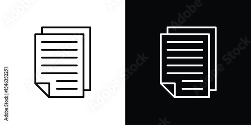 Document icon in black. flat graphic vector icon
