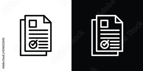 Documents icon in black. flat graphic vector icon