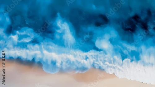 Abstract Ocean Wave Texture in Shades of Blue and White Patterns