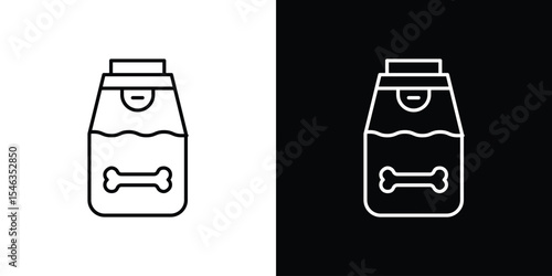 Dog food icon in black. flat graphic vector icon