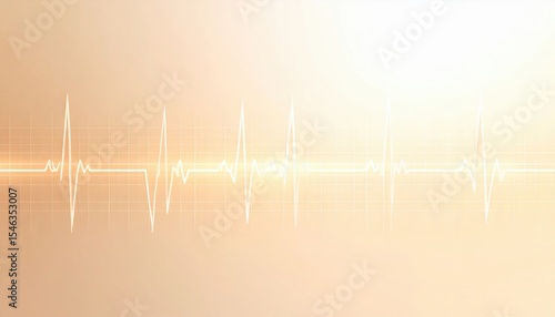 Abstract Heartbeat Graphic Design On Light Beige Background
