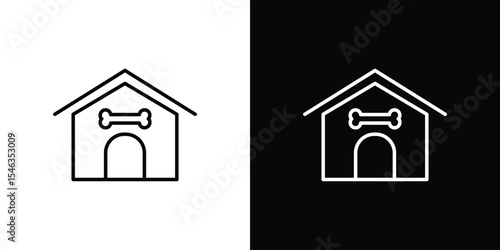Dog Shelter icon in black. flat graphic vector icon