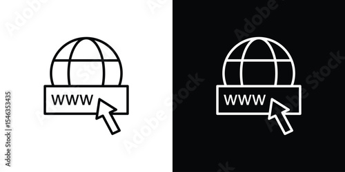 Domain icon in black. flat graphic vector icon