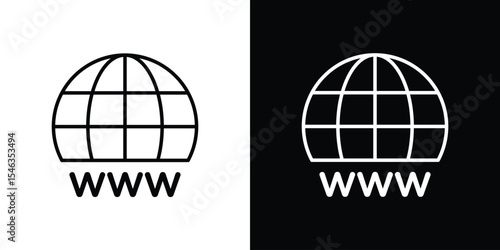 Domain icon in black. flat graphic vector icon