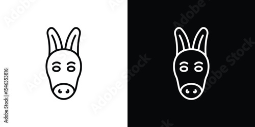 Donkey icon in black. flat graphic vector icon