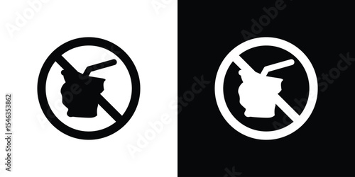 Dont throw away plastic signs in black. flat graphic vector icon