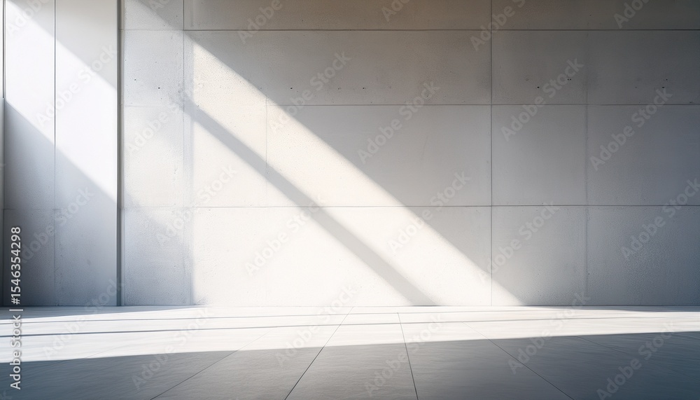 Obraz premium a clear and bright background image of a sunlit white concrete room
