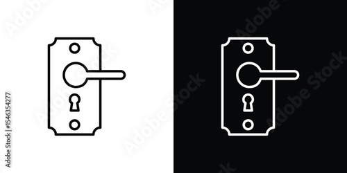 Doorknob icon in black. flat graphic vector icon