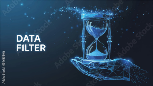 Futuristic Data Filtering Time-Sensitive Digital Illustration