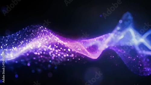 Abstract Light Waves in Blue and Purple with Sparkling Effects