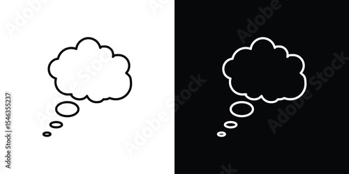 Dream cloud icon in black. flat graphic vector icon