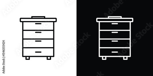 Dresser icon in black. flat graphic vector icon