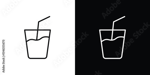 Drink icon in black. flat graphic vector icon