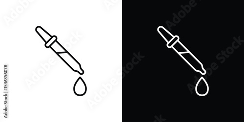 Dropper pipette icon in black. flat graphic vector icon