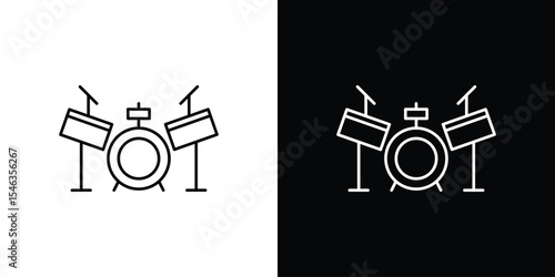 Drumfor banner and packaging design. Vector illustration icon in black. flat graphic vector icon