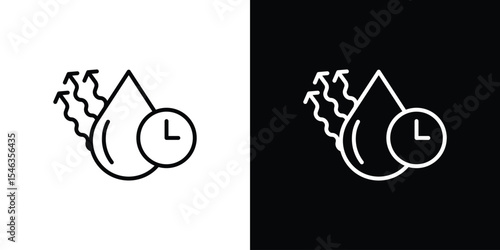 Drying time icon in black. flat graphic vector icon