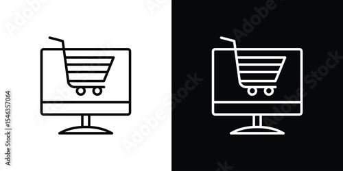 E commerce platform icon in black. flat graphic vector icon