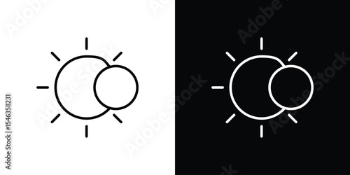 Eclipse icon in black. flat graphic vector icon