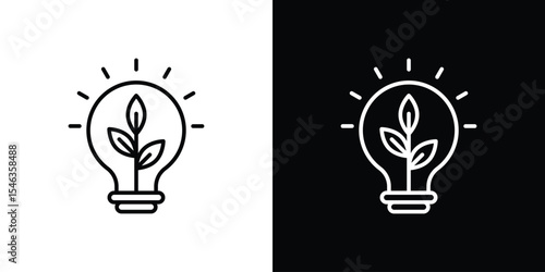 ECO Energy icon in black. flat graphic vector icon
