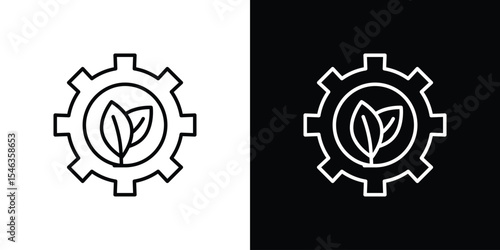 Ecology icon in black. flat graphic vector icon
