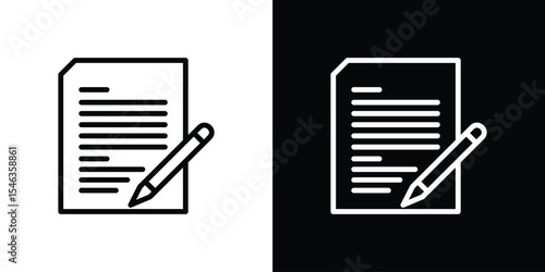 Edit file icon in black. flat graphic vector icon