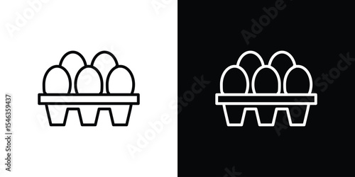 Egg Carton icon in black. flat graphic vector icon