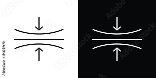 Elasticity icon in black. flat graphic vector icon