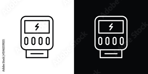 electric meter icon in black. flat graphic vector icon