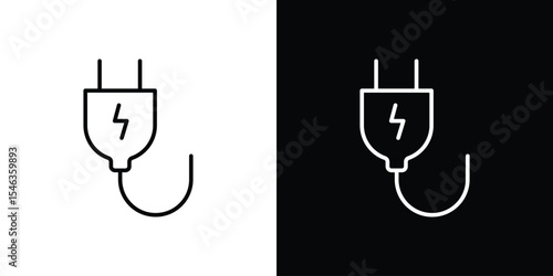 Electric plug icon in black. flat graphic vector icon