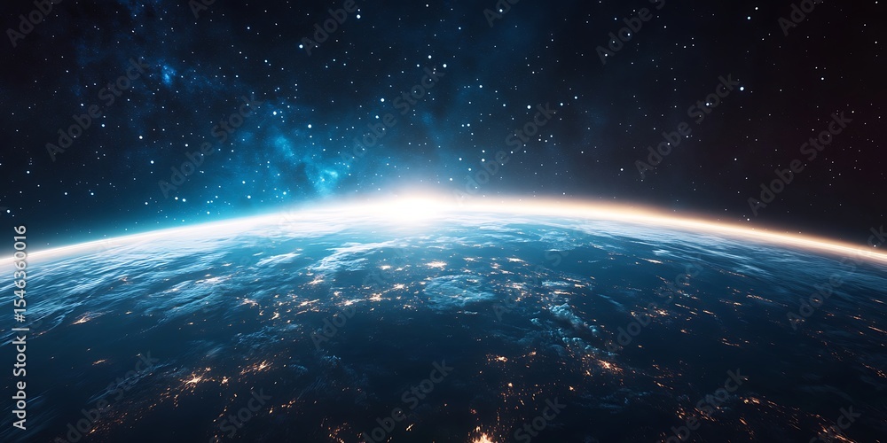 Obraz premium Stunning Earthrise A Breathtaking View from Space
